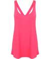 SK241 SF Clothing Ladies Fashion Workout Vest Neon Pink colour image